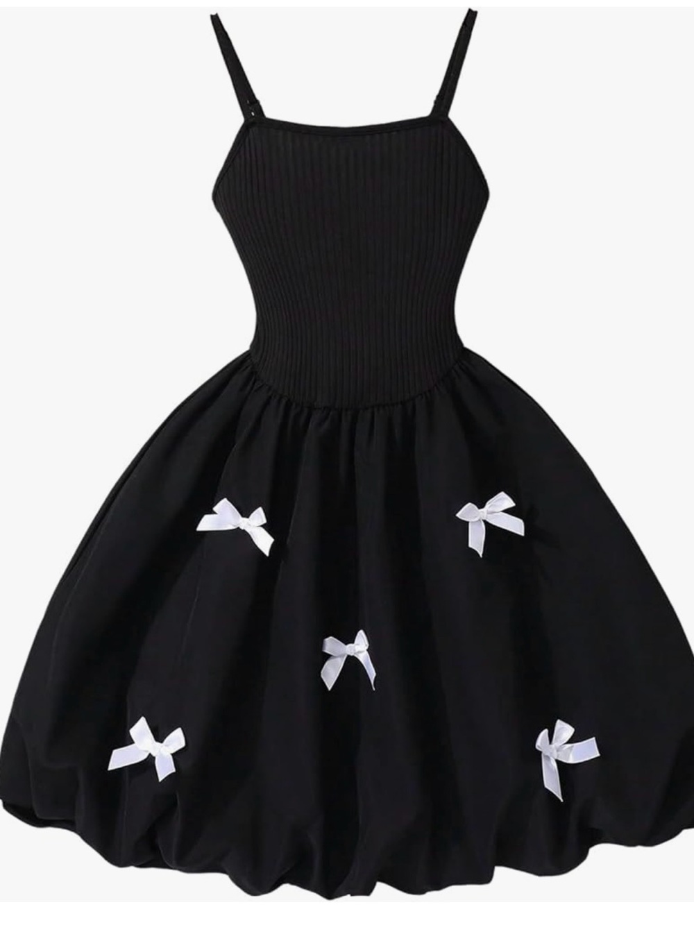 Kids Black Bow-Accent Party Dress